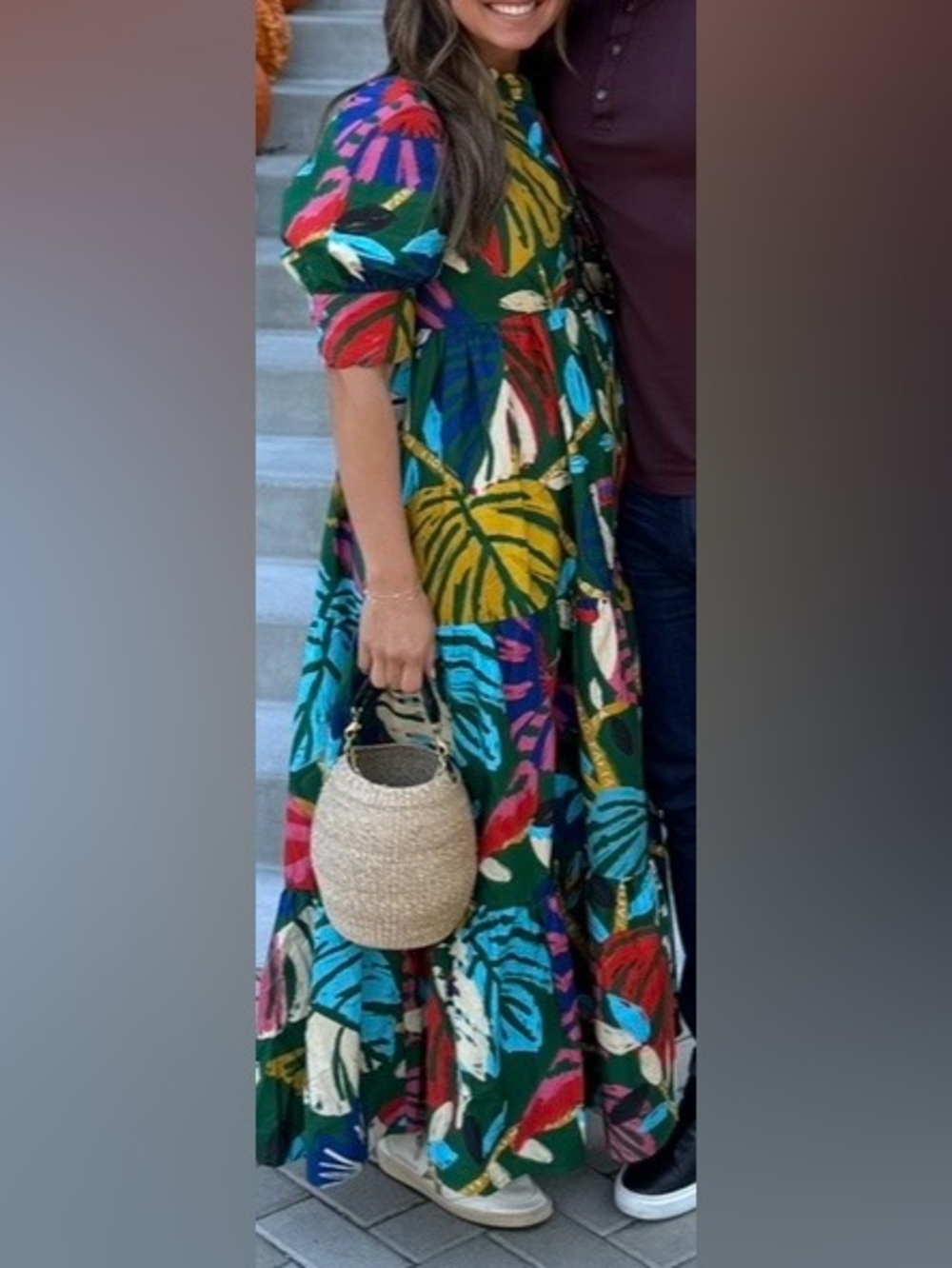 FARM Rio Vibrant Tropical Print Maxi Dress in Green, Blue, Pink and Yellow - Picture 5 of 5